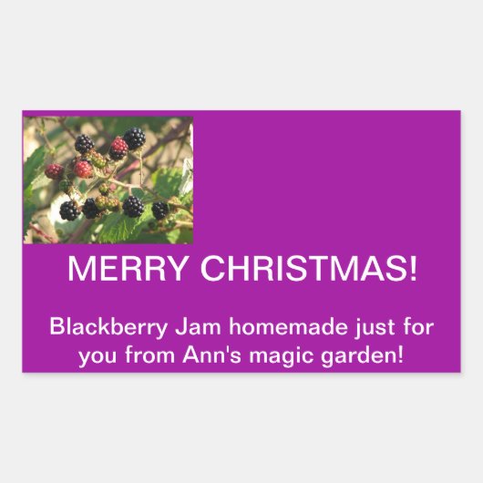 Zelfgemaakt Blackberry Jam label (Voorkant)