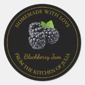 Zelfgemaakt BlackBerry Jam Label | Zwart (Voorkant)