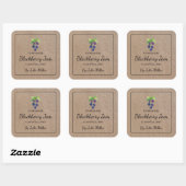 Zelfgemaakt BlackBerry Jam Square Kraft-papierlabe Vierkante Sticker (Vel)