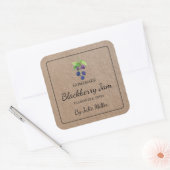 Zelfgemaakt BlackBerry Jam Square Kraft-papierlabe Vierkante Sticker (Envelop)