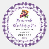 Zelfgemaakt BlackBerry taart voedsellabel Ronde Sticker (Voorkant)