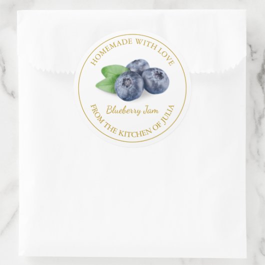 Zelfgemaakt Blueberry Jam Label | Wit (Tas)