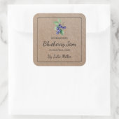 Zelfgemaakt Blueberry Jam Square Kraft-papierlabel Vierkante Sticker (Tas)