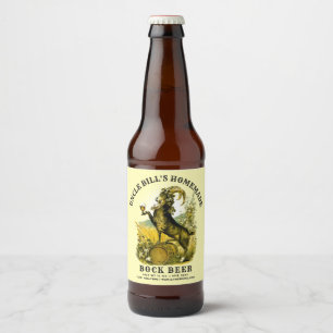 Zelfgemaakt Bock Beer Geitenlabel Sjabloon Bier Etiket