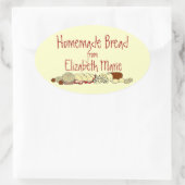 Zelfgemaakt brood personaliseer het ovale sticker (Tas)