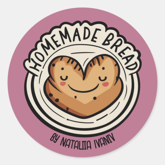 Zelfgemaakt Brood Ronde Sticker (Voorkant)