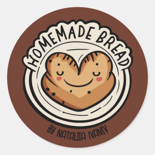 Zelfgemaakt Brood Ronde Sticker (Voorkant)