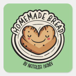 Zelfgemaakt Brood Vierkante Sticker
