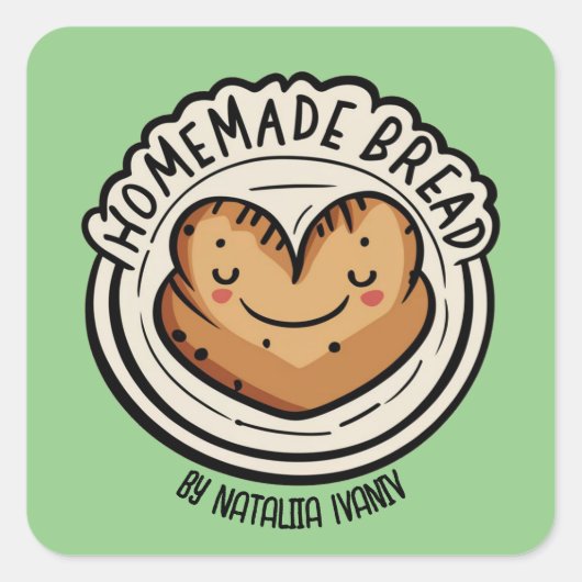 Zelfgemaakt Brood Vierkante Sticker (Voorkant)