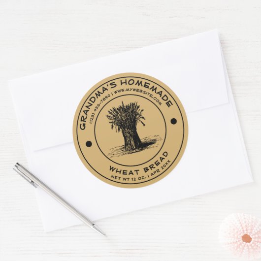  Zelfgemaakt Broodlabel Sjabloon Ronde Sticker (Envelop)