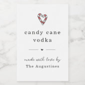 Zelfgemaakt Candy Cane Wodka Fles Gift Label Voedselcontainer Etiket (Enkel label)