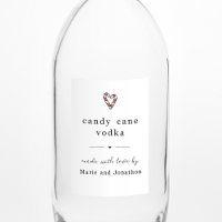 Zelfgemaakt Candy Cane Wodka Fles Gift Label