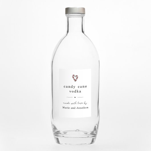 Zelfgemaakt Candy Cane Wodka Fles Gift Label Voedselcontainer Etiket
