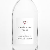 Zelfgemaakt Candy Cane Wodka Fles Gift Label Voedselcontainer Etiket
