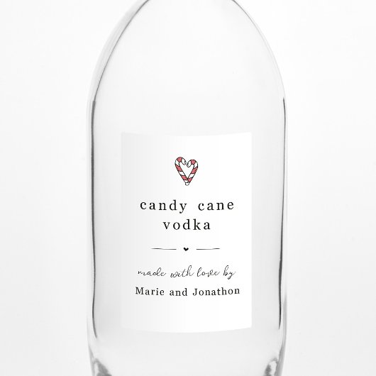 Zelfgemaakt Candy Cane Wodka Fles Gift Label Voedselcontainer Etiket