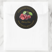 Zelfgemaakt Cherry Jam Label | Zwart (Tas)