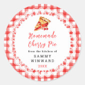 Zelfgemaakt Cherry Pie Food Label (Voorkant)