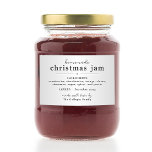 Zelfgemaakt Christmas Jam Gift Label Voedselcontainer Etiket<br><div class="desc">Zelfgemaakte kerstjam cadeaubonnen bevatten een gepersonaliseerde cadeauboodschap in een schoon,  modern ontwerp. {foto gemaakt door Vecteezy}</div>