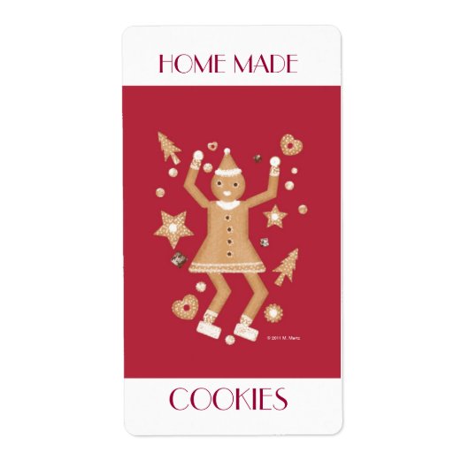 Zelfgemaakt cookielabel © 2011 M. Martz Etiket (Voorkant)