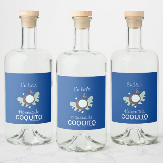 Zelfgemaakt Coquito Recept Zakelijk Branding Likeurfles Etiket (Flessen)