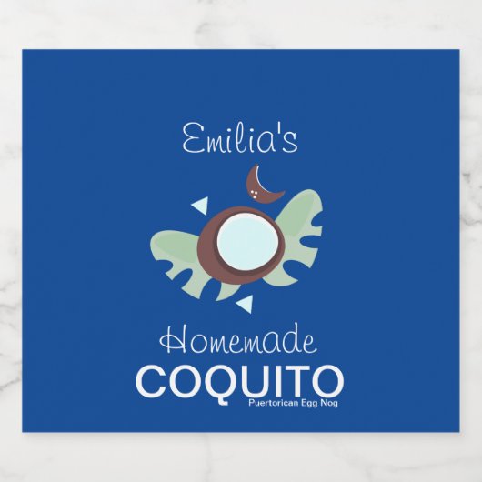 Zelfgemaakt Coquito Recept Zakelijk Branding Likeurfles Etiket (Enkel label)
