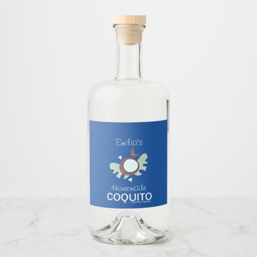 Zelfgemaakt Coquito Recept Zakelijk Branding Likeurfles Etiket (Voorkant)