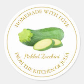 Zelfgemaakt courgettetiket | Wit Ronde Sticker (Voorkant)