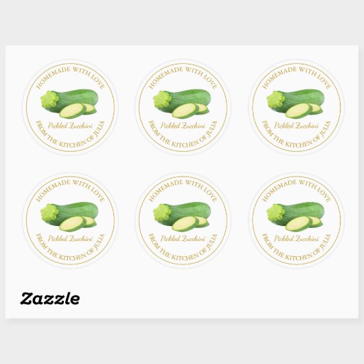 Zelfgemaakt courgettetiket | Wit Ronde Sticker (Vel)