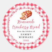 Zelfgemaakt Cranberry Brood Eten Label (Voorkant)