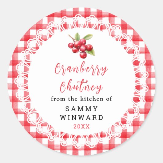 Zelfgemaakt Cranberry Chutney Pot Etiket (Voorkant)