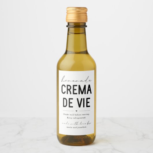 Zelfgemaakt Crema de Vie Eggnog flesetiket Wijn Etiket (Voorkant)