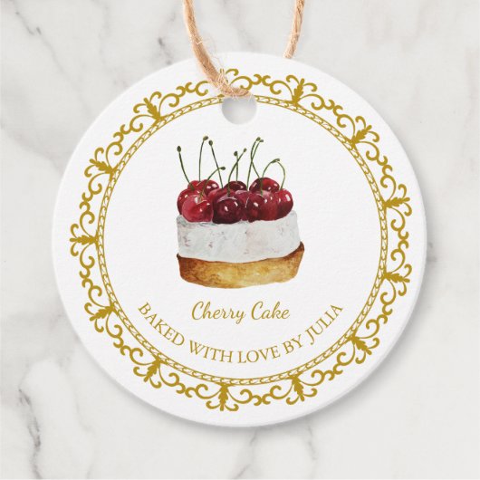 Zelfgemaakt Dessert Cherry Cake Hang Label (Voorkant)