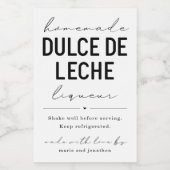 Zelfgemaakt Dolce de Leche Likeur Flesetiket Wijn Etiket (Enkel label)