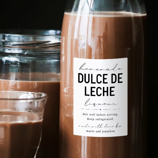 Zelfgemaakt Dolce de Leche Likeur Flesetiket Wijn Etiket