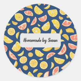 Zelfgemaakt door Susan | Sinaasappels en citroenen Ronde Sticker