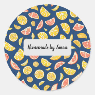 Zelfgemaakt door Susan   Sinaasappels en citroenen Ronde Sticker