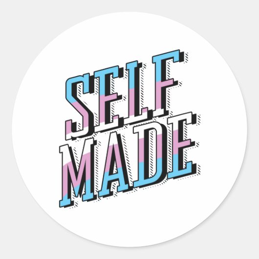 Zelfgemaakt en Trans Ronde Sticker (Voorkant)