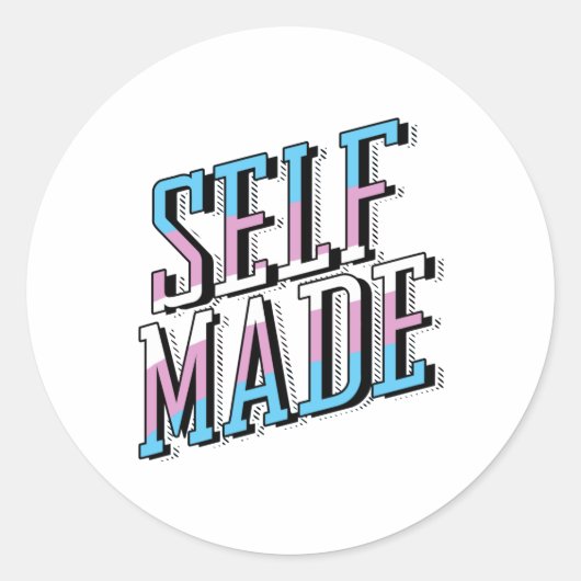 Zelfgemaakt en Trans Ronde Sticker (Voorkant)