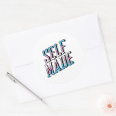 Zelfgemaakt en Trans Ronde Sticker (Envelop)