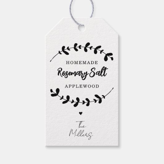 Zelfgemaakt eten DIY vakantie moderne chique gastv Cadeaulabel (Voorkant)