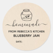 Zelfgemaakt Faux Cream papier | label voor jamcons (Voorkant)