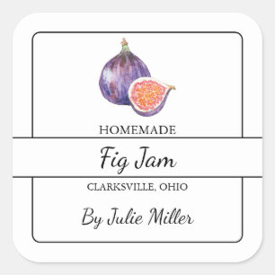 Zelfgemaakt Fig Jam Square Label