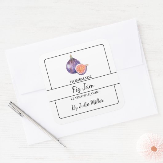 Zelfgemaakt Fig Jam Square Label (Envelop)