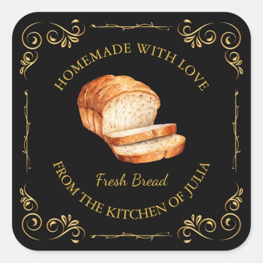  zelfgemaakt Fresh Bread Square Label (Voorkant)