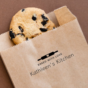 Zelfgemaakt gebakken met liefde Rolling Pin Rubberstempel