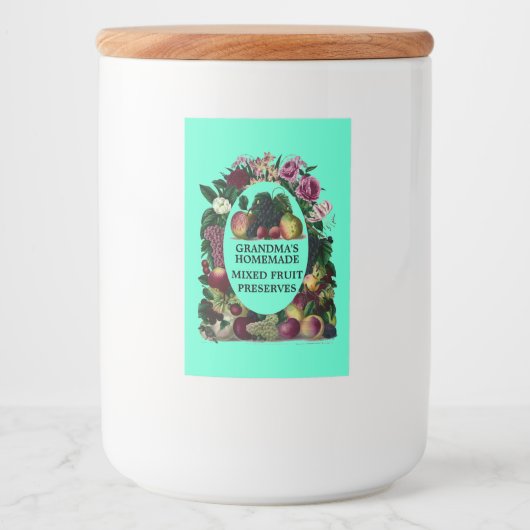  Zelfgemaakt gemengd fruit bewaart Sjabloon Voedselcontainer Etiket (Voorkant)