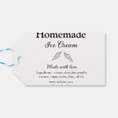 Zelfgemaakt ijs en ingrediënten gemaakt met liefde cadeaulabel (Achterkant Horizontaal)
