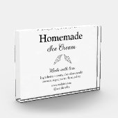 Zelfgemaakt ijs en ingrediënten gemaakt met liefde fotoblokken (Links)