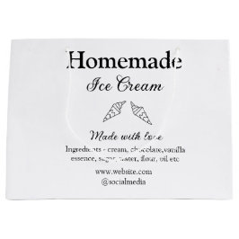 Zelfgemaakt ijs en ingrediënten gemaakt met liefde groot cadeauzakje