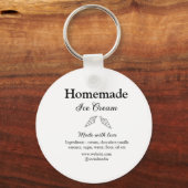 Zelfgemaakt ijs en ingrediënten gemaakt met liefde sleutelhanger (Achterkant)